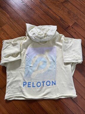 Peloton Light yellow Hoodie: cropped